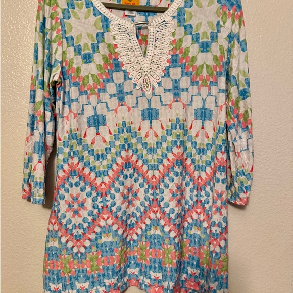 Ruby Rd. Tops - Ruby Rd. Multicolor Lace Accent Tunic